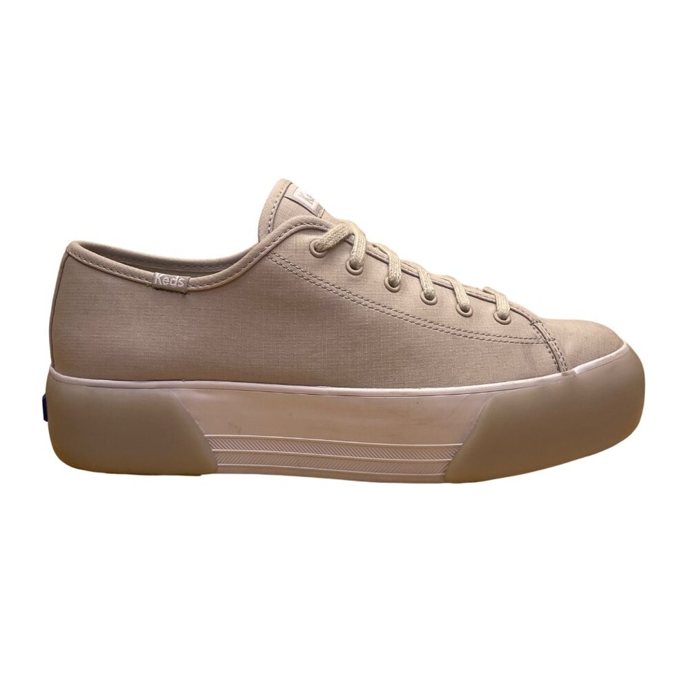 Keds Women’s Grey Canvas Stylish Casual Lace-Up Platform Sneakers Size 10